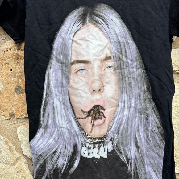 Billie Eilish "Tarantula Mouth" black graphic t-shirt size small - Picture 2 of 4